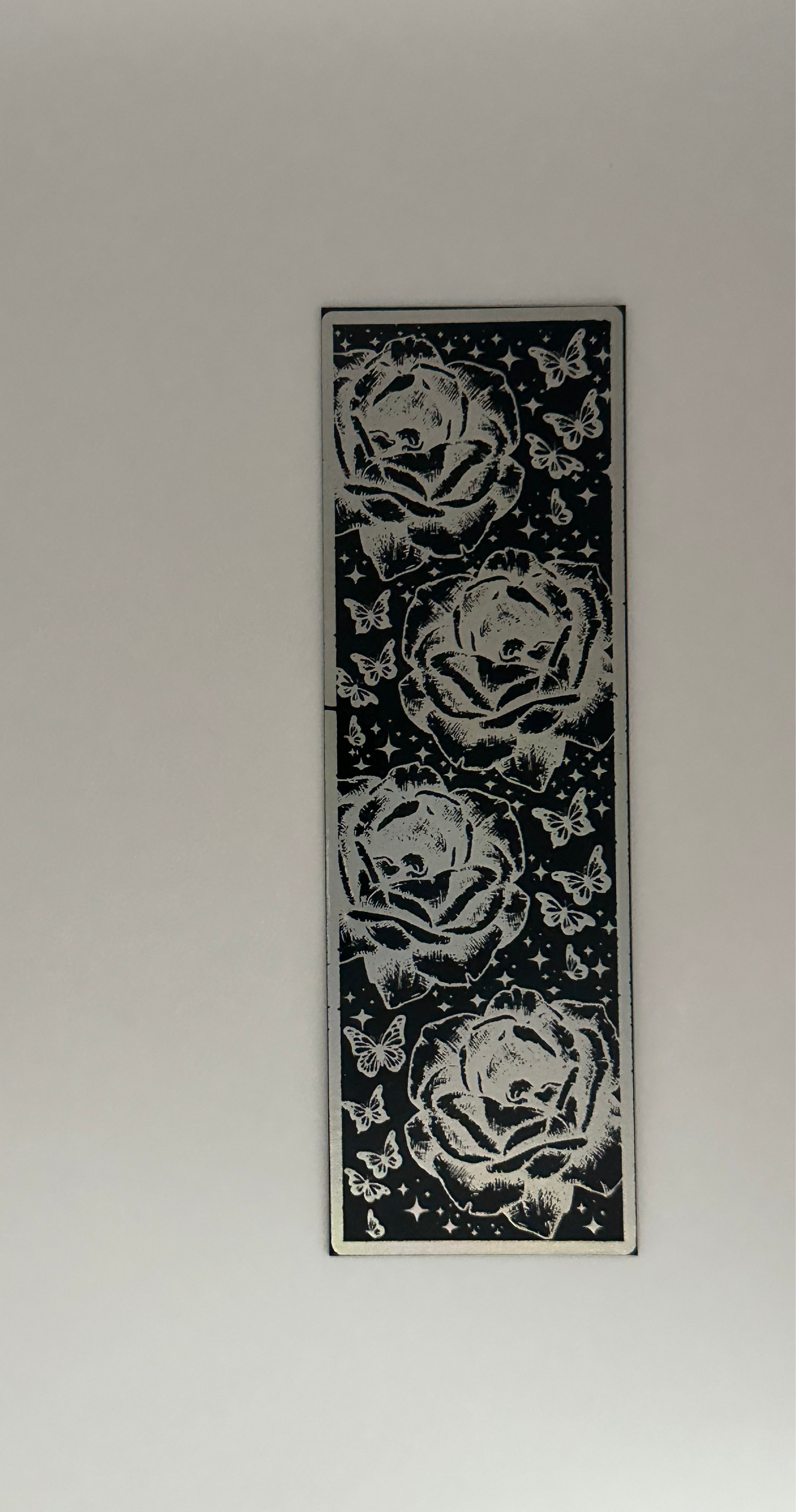 Rose & Butterfly - Foil Bookmark - (Silver Holographic)