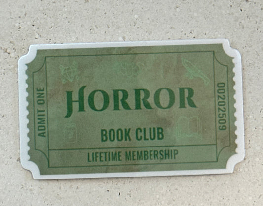 Horror Book Club Ticket - Sticker
