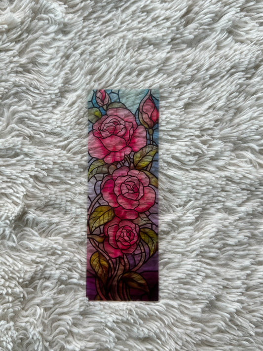 Stained Glass Style Rose - Bookmark (10)