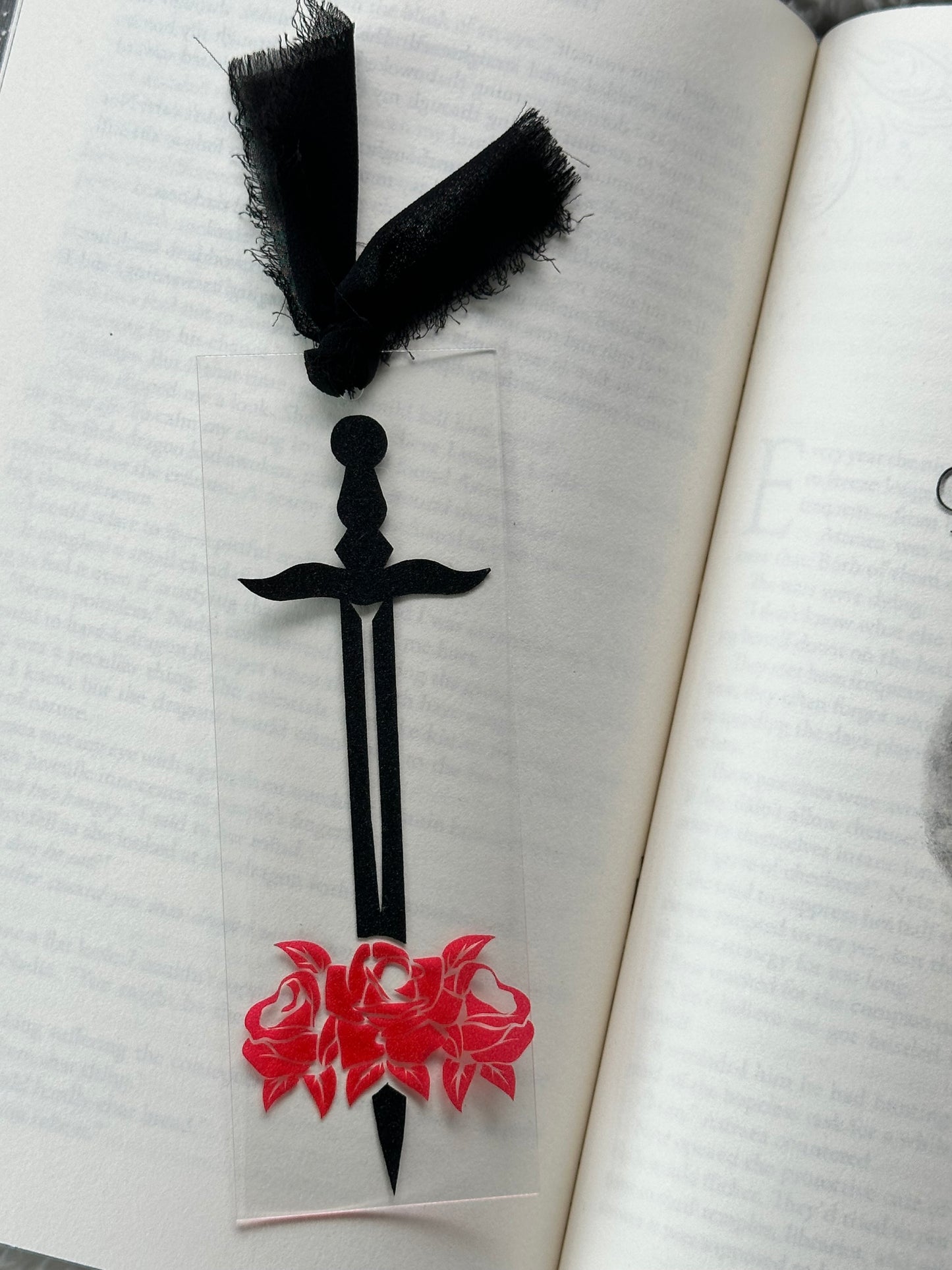 Sword and Roses - Acrylic Bookmark