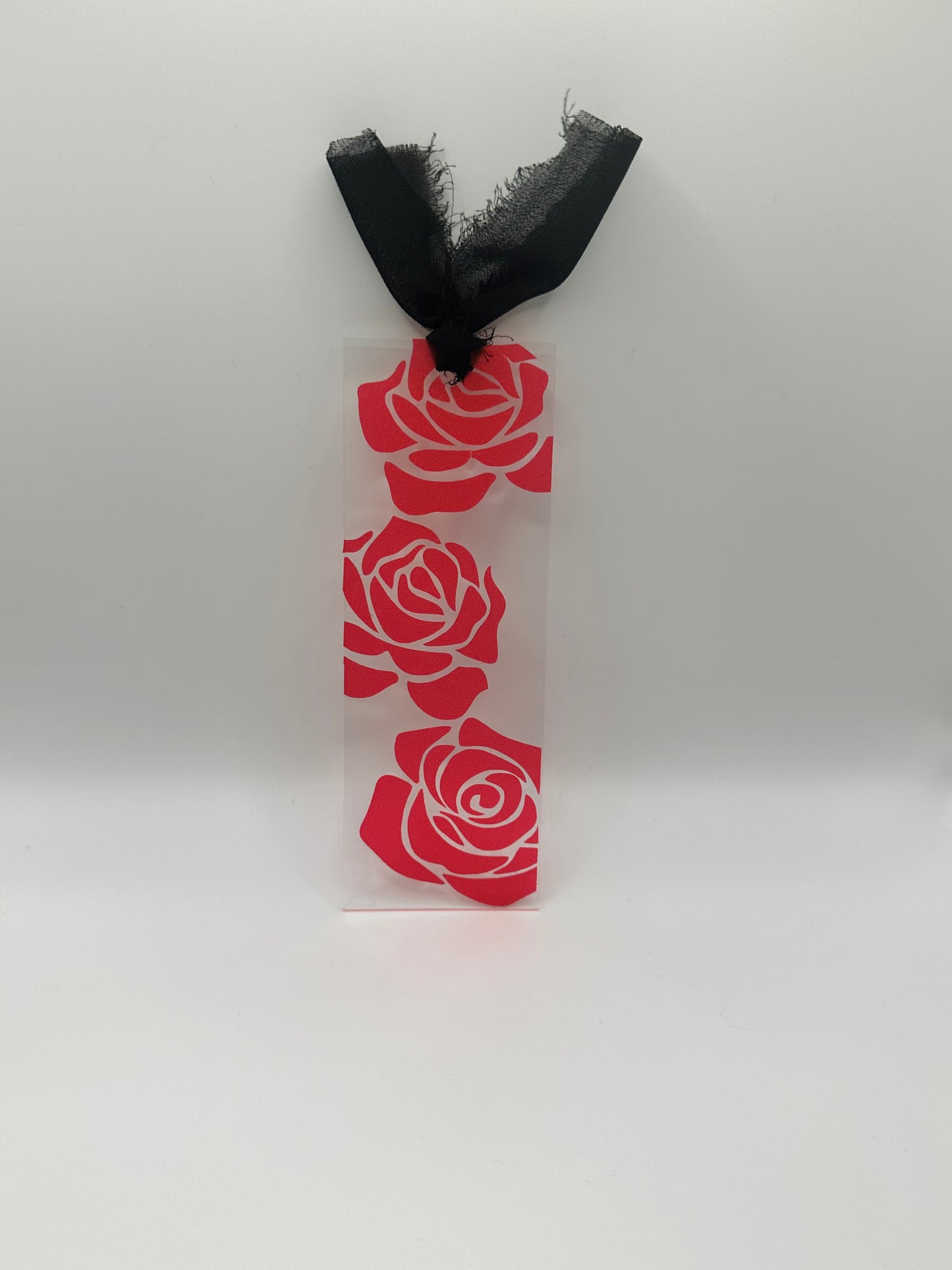 Glittery Red Roses - Acrylic Bookmark