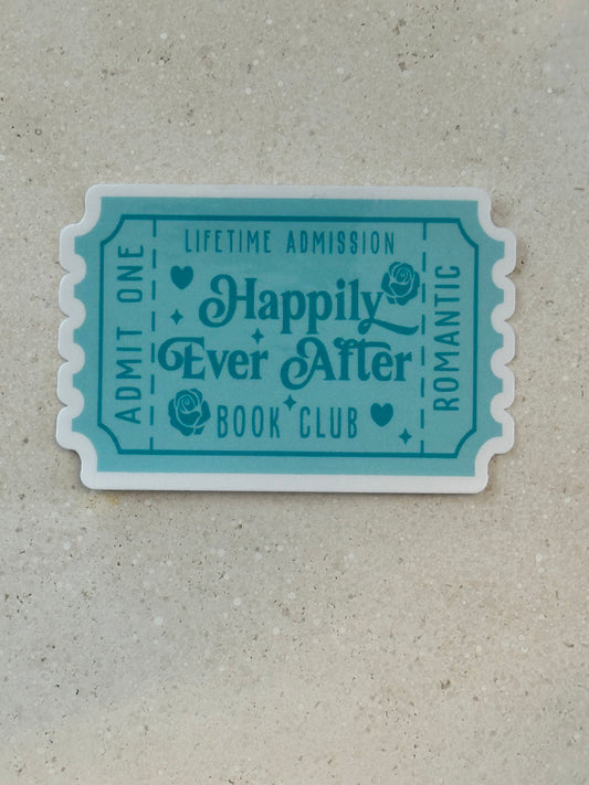 Happily Ever After Book Club Trope Ticket - Sticker