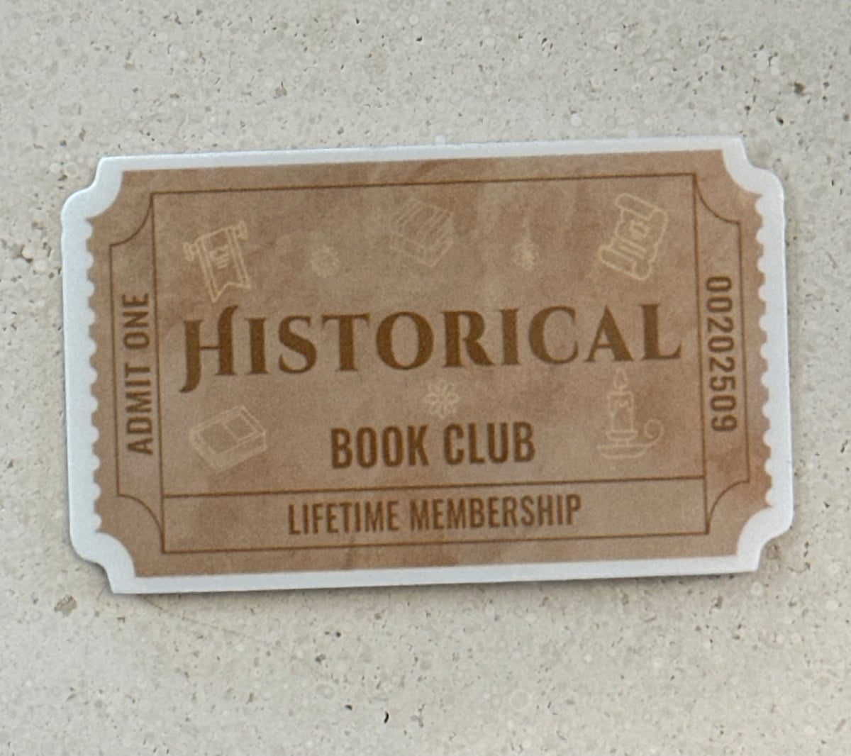 Historical Book Club Ticket - Sticker