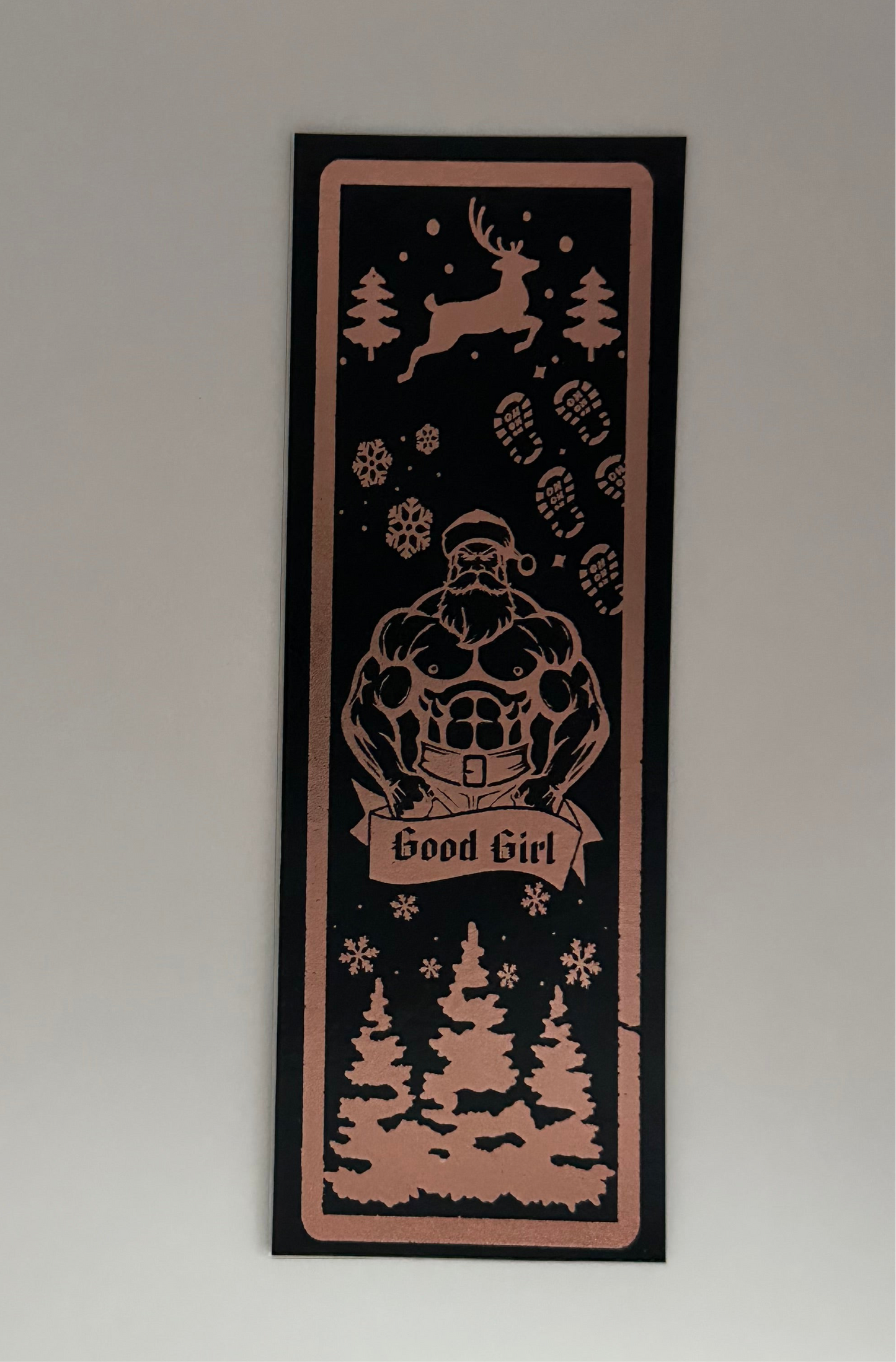 Santa Good Girl - Foil Bookmark - (Rose Gold)