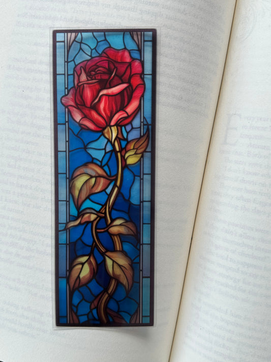Stained Glass Style Rose - Bookmark (24)