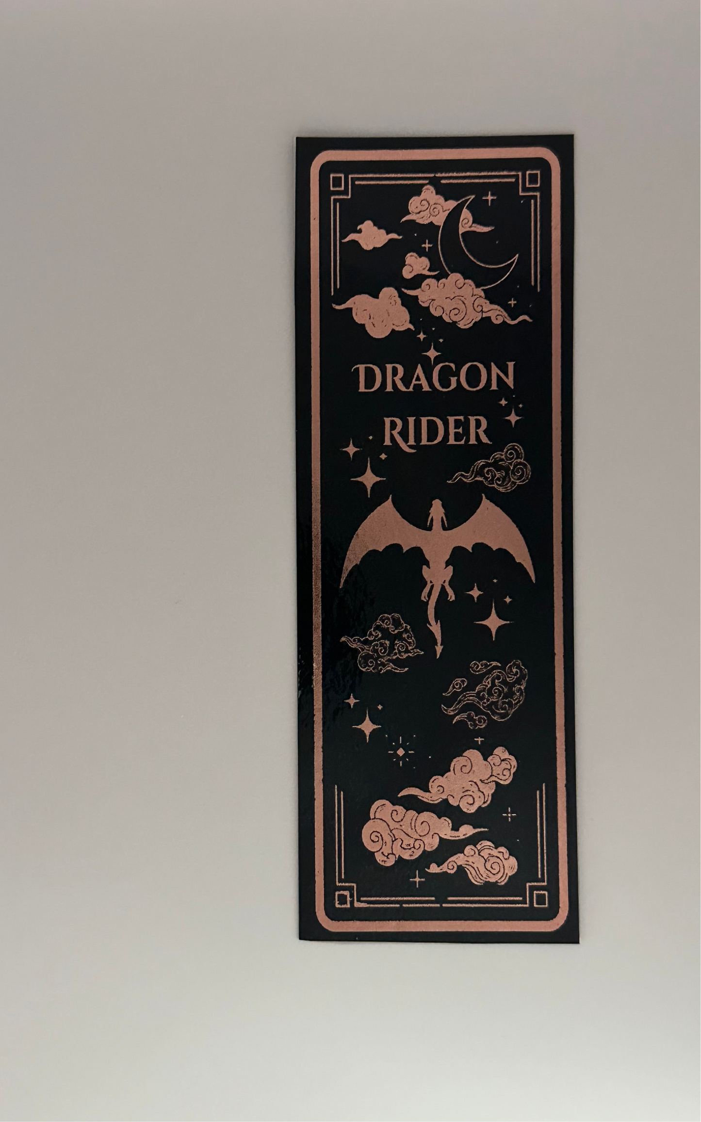 Dragon & Clouds - Foil Bookmark - (Rose Gold)
