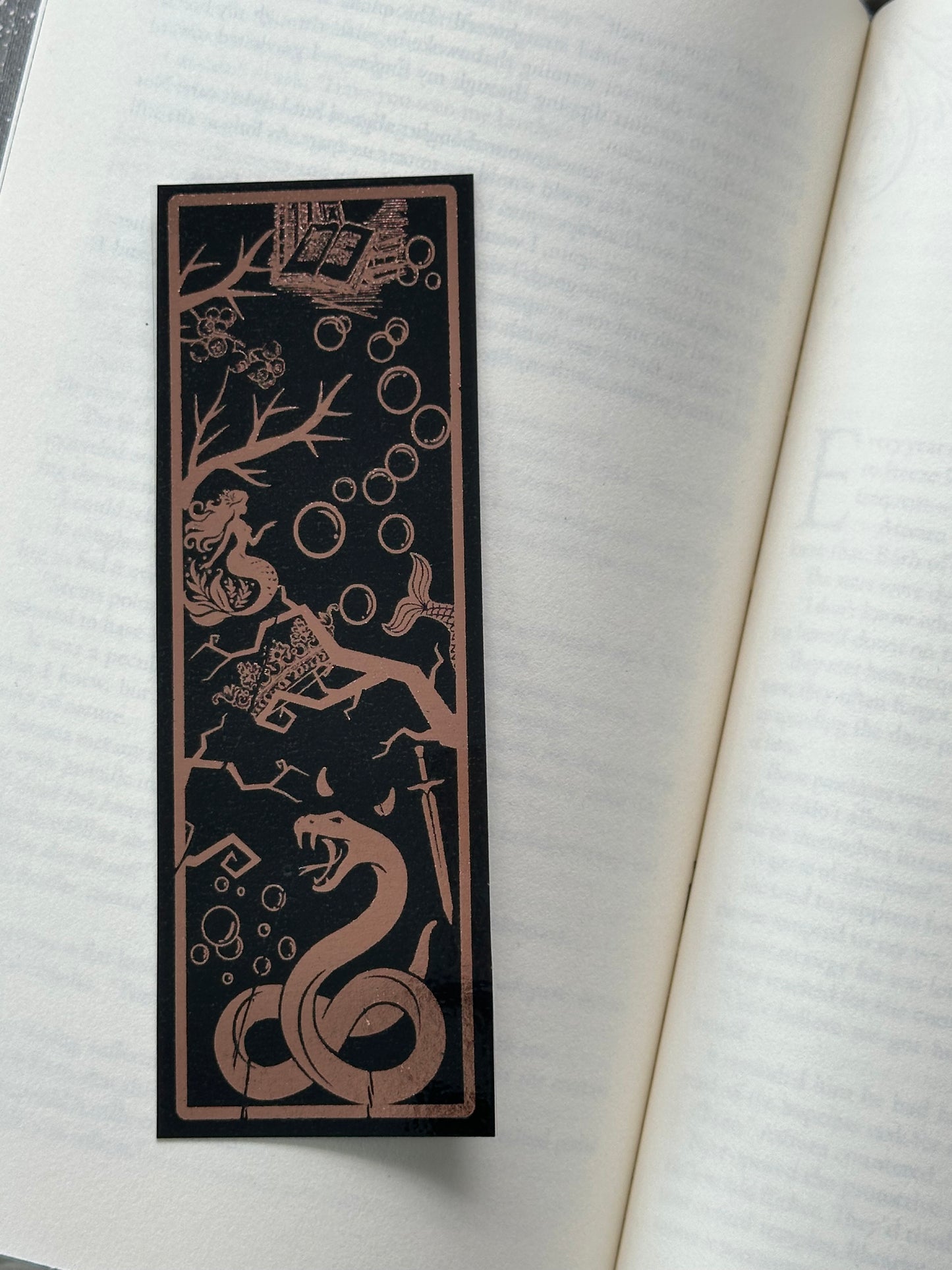 Crown, Branches, Snake - Foil Bookmark - (Rose Gold)