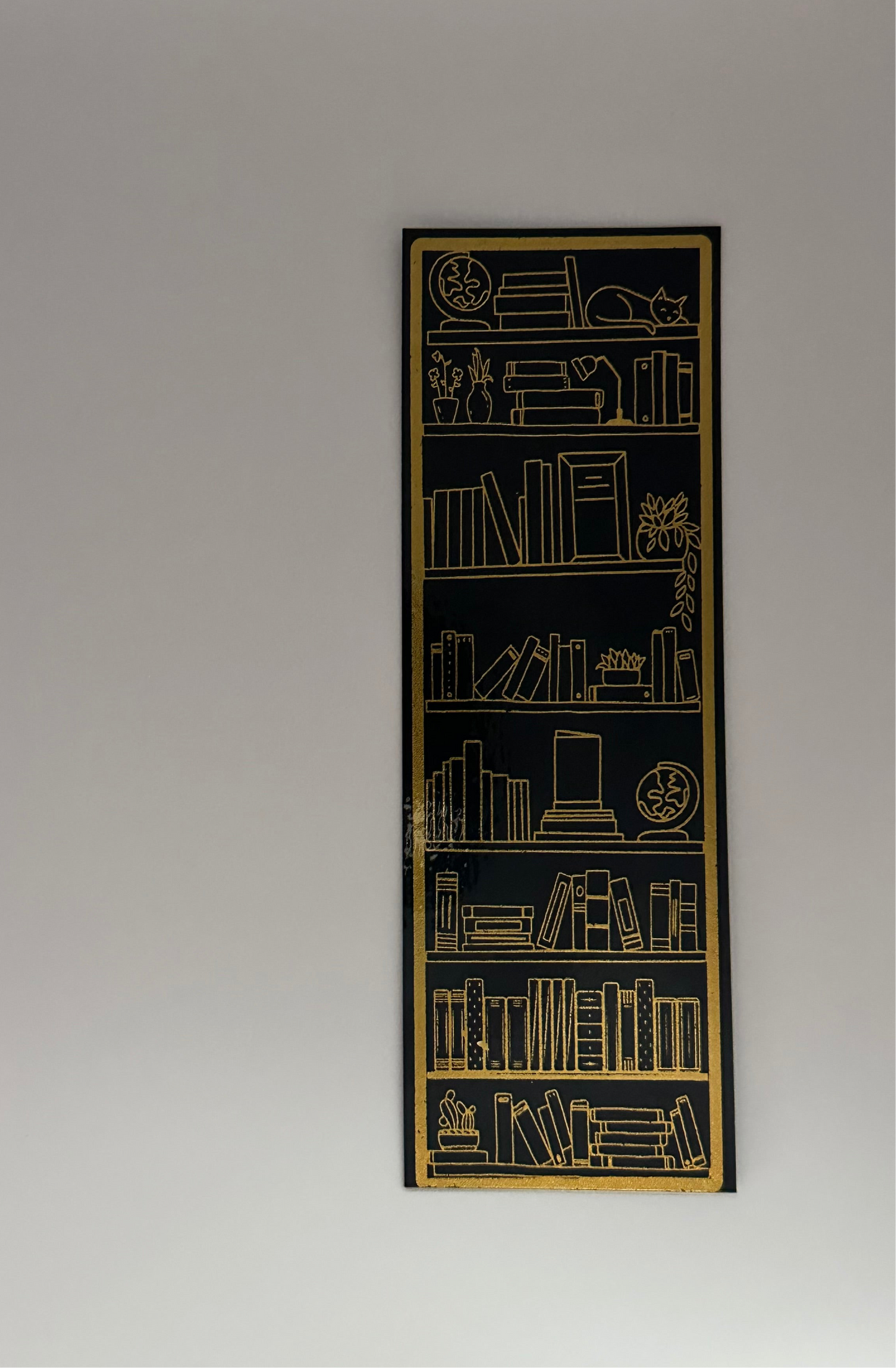 Bookshelf - Foil Bookmark - (Gold)