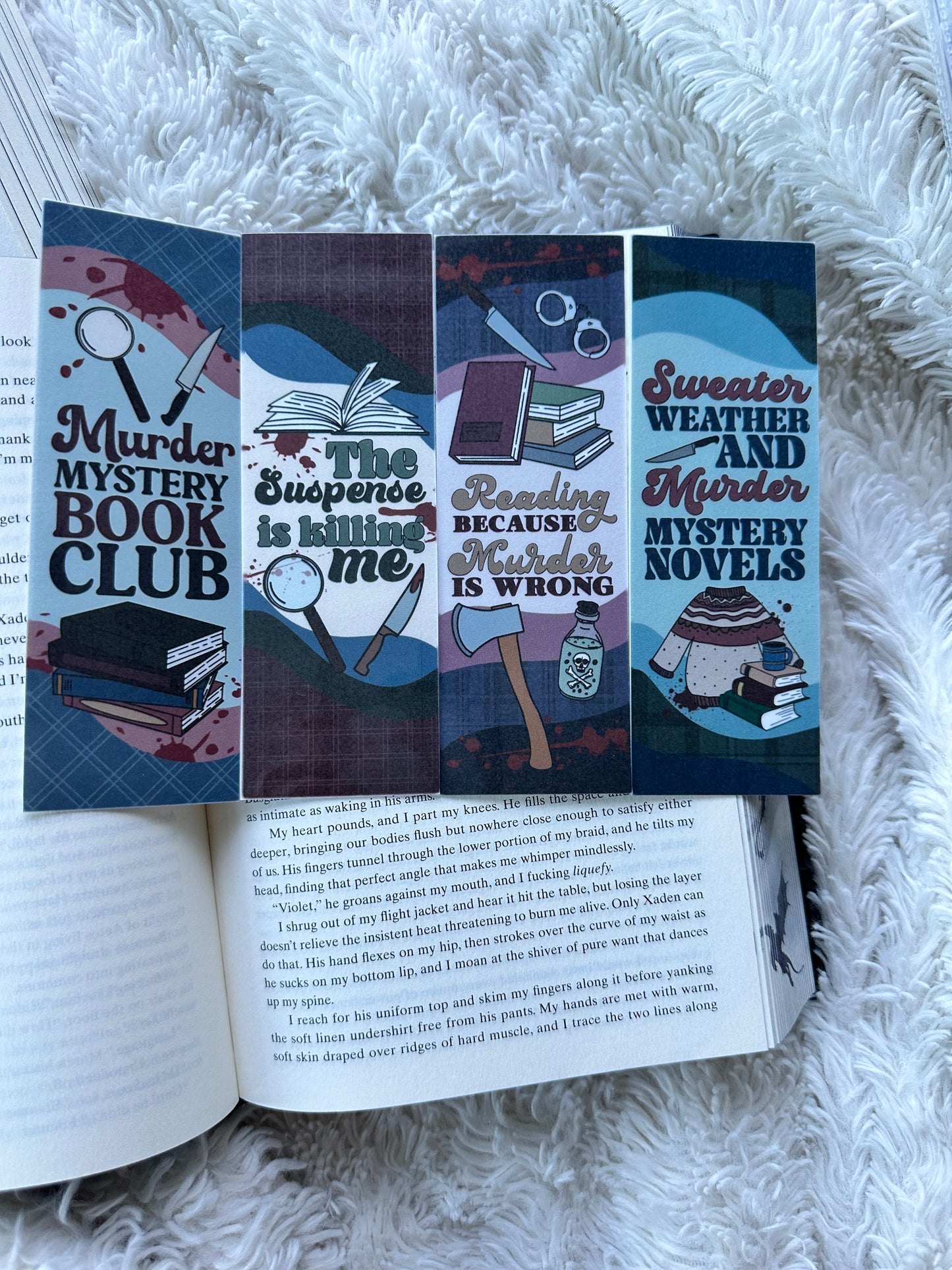 Murder Mystery Bookmark Bundle - 4 Pack