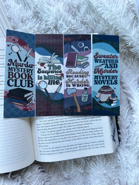 Murder Mystery Bookmark Bundle - 4 Pack