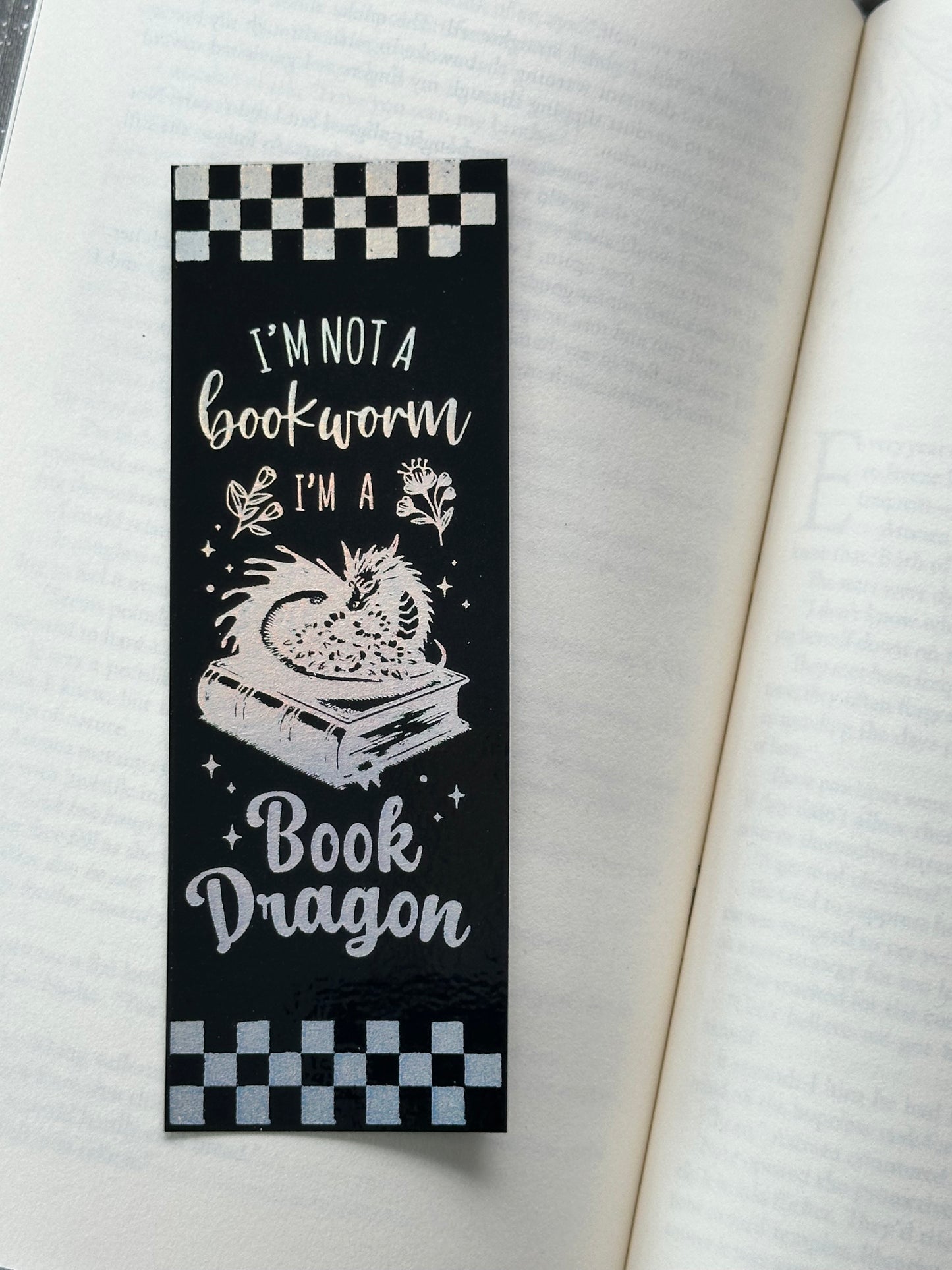 Book Dragon - Foil Bookmark - (Silver Holographic)