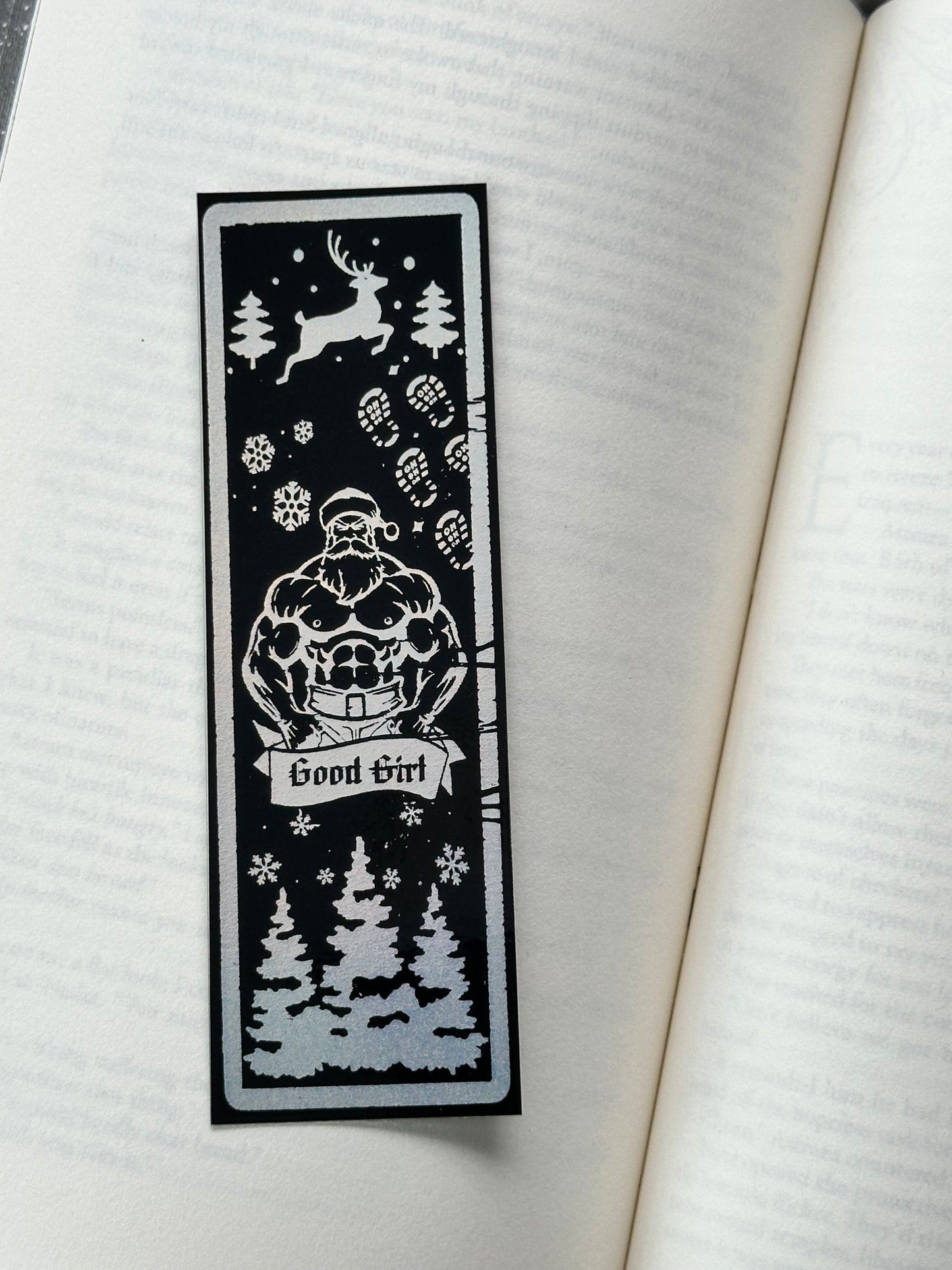 Santa Good Girl - Foil Bookmark - (Silver Holographic)