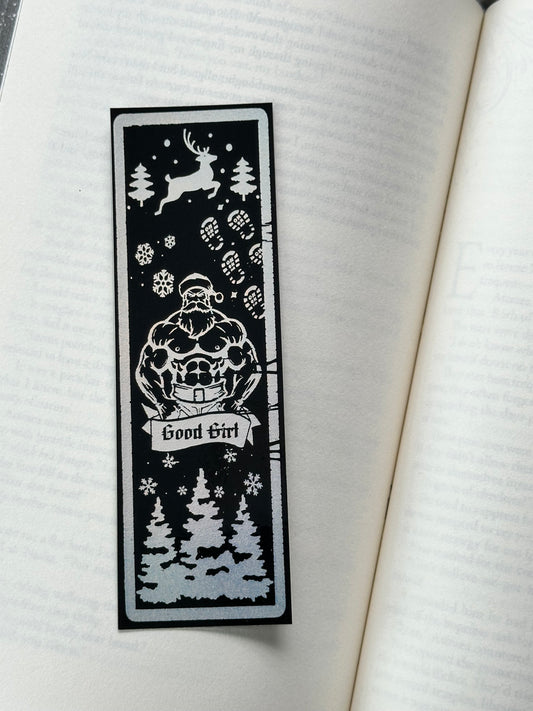 Santa Good Girl - Foil Bookmark - (Silver Holographic)