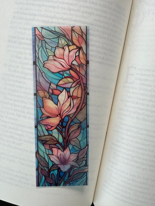 Stained Glass Style Flowers - Bookmark (3)