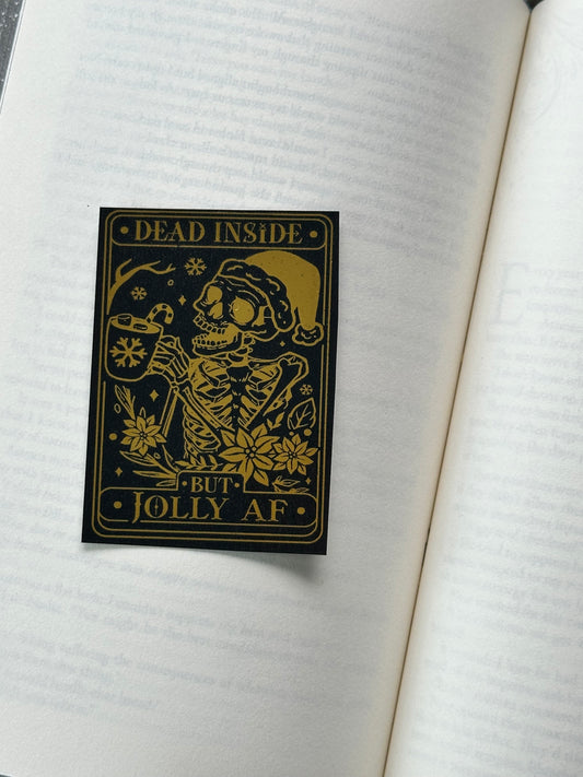 The Jolly AF Skull Tarot Card - Foil Bookmark - (Gold)