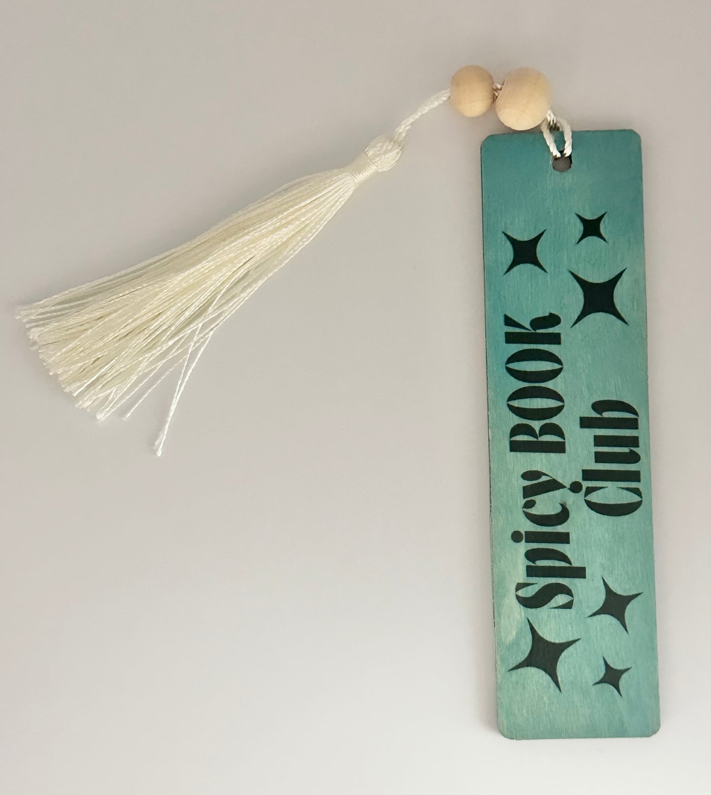 Spicy Book Club - Wood Bookmark - (Antique Aqua)