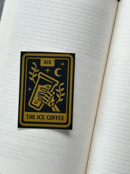 The Ice Coffee Tarot Card - Foil Bookmark - (Gold)