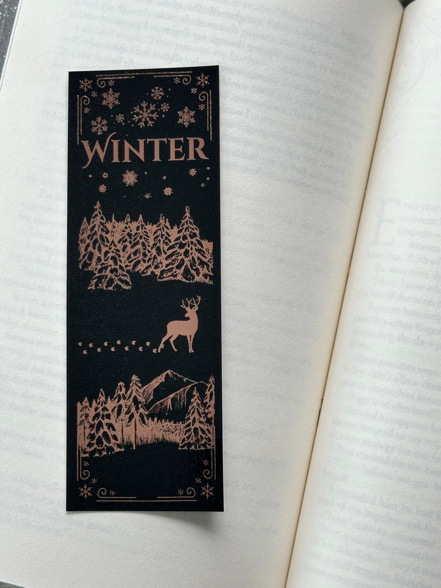 Winter - Foil Bookmark - (Rose Gold)