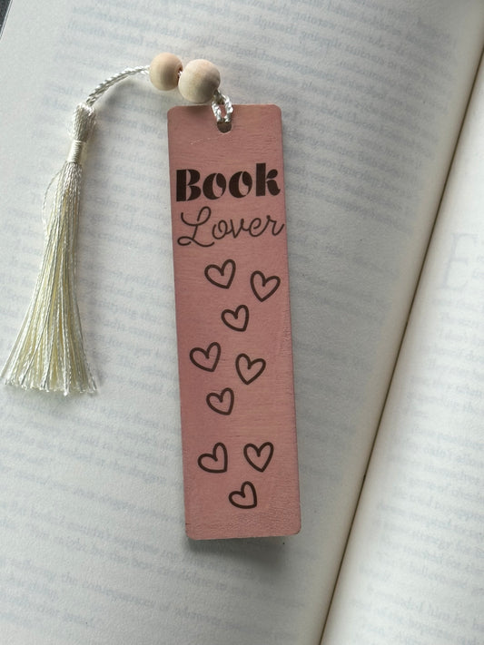 Book Lover - Wood Bookmark - (Rose)