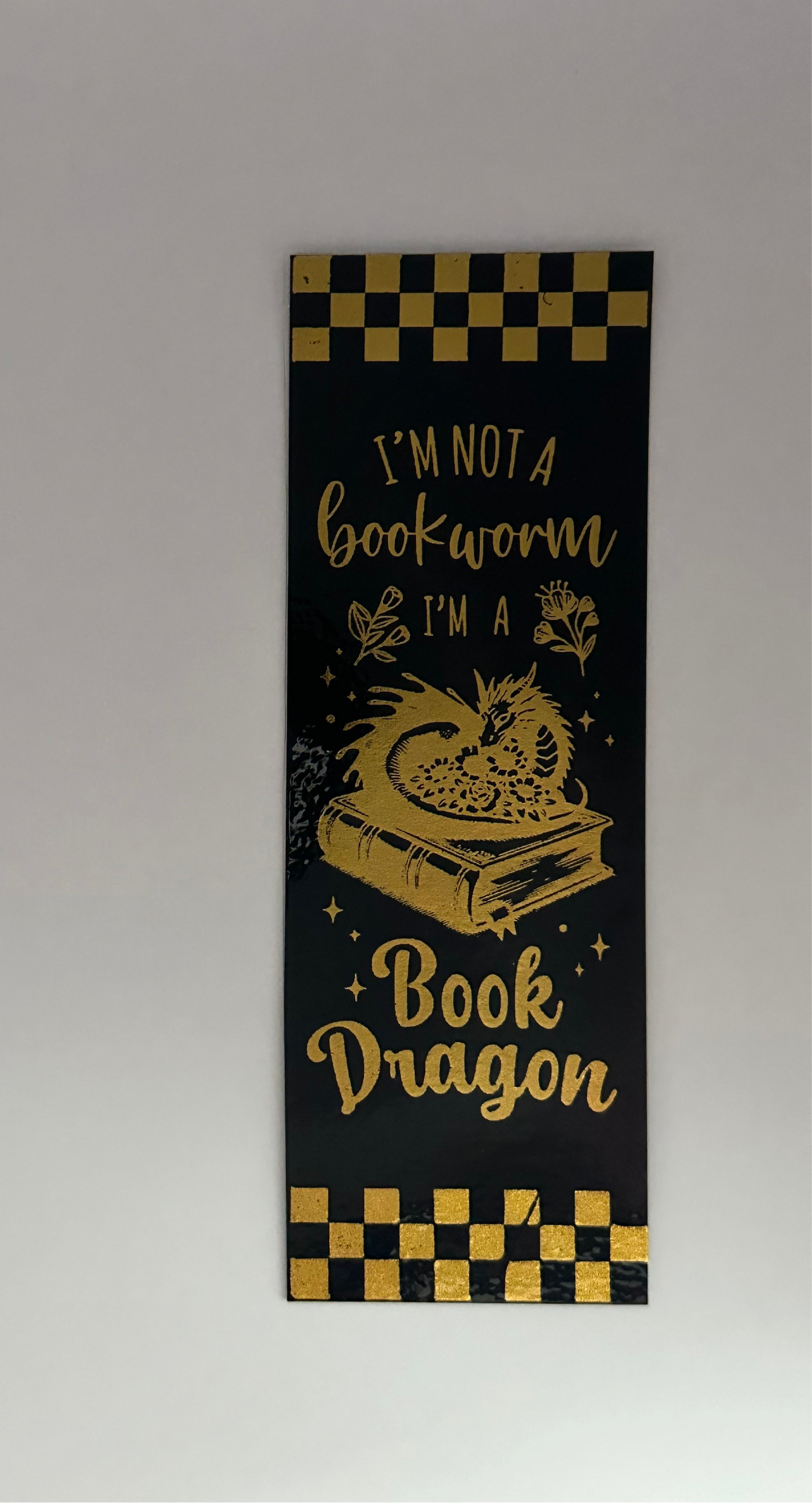 Book Dragon - Foil Bookmark - (Gold)