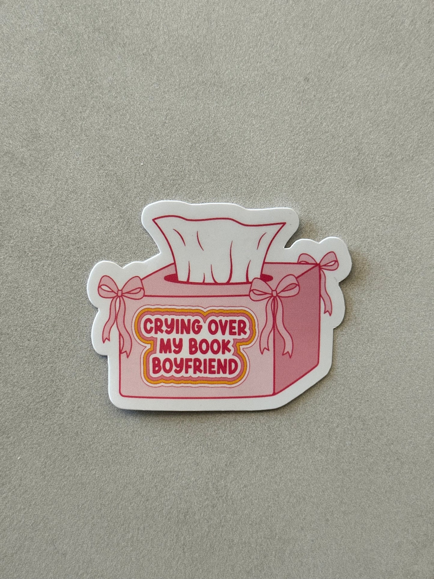 Crying Over My Book Boyfriend - Pink -  Sticker