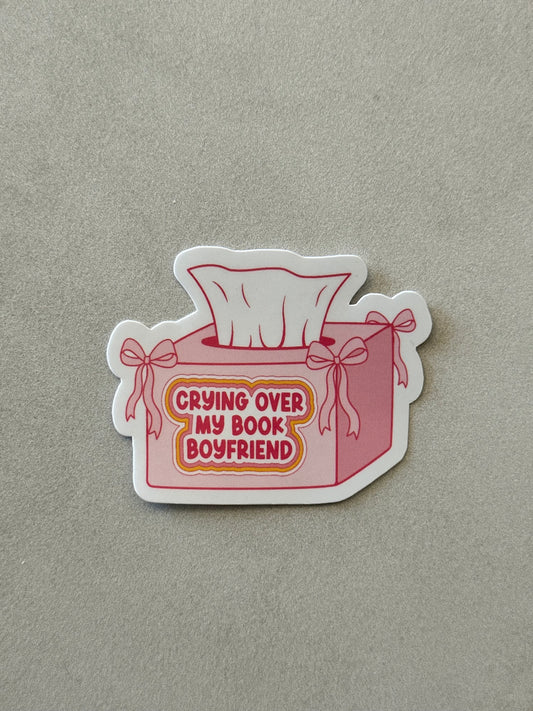 Crying Over My Book Boyfriend - Pink -  Sticker