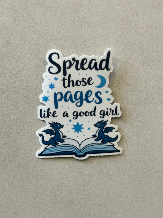Spread Those Pages - Blue - Sticker