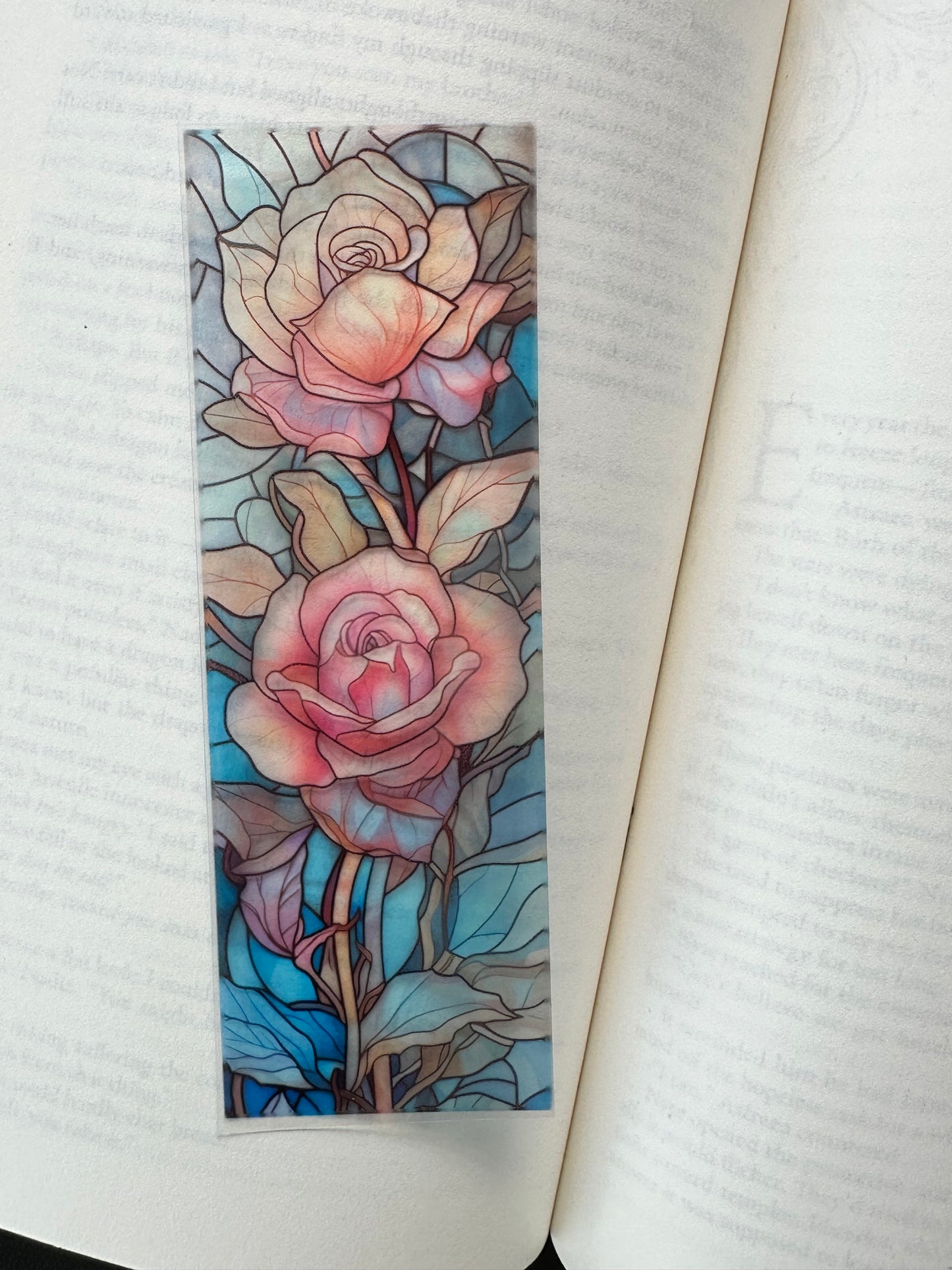 Stained Glass Style Flowers - Bookmark (1)