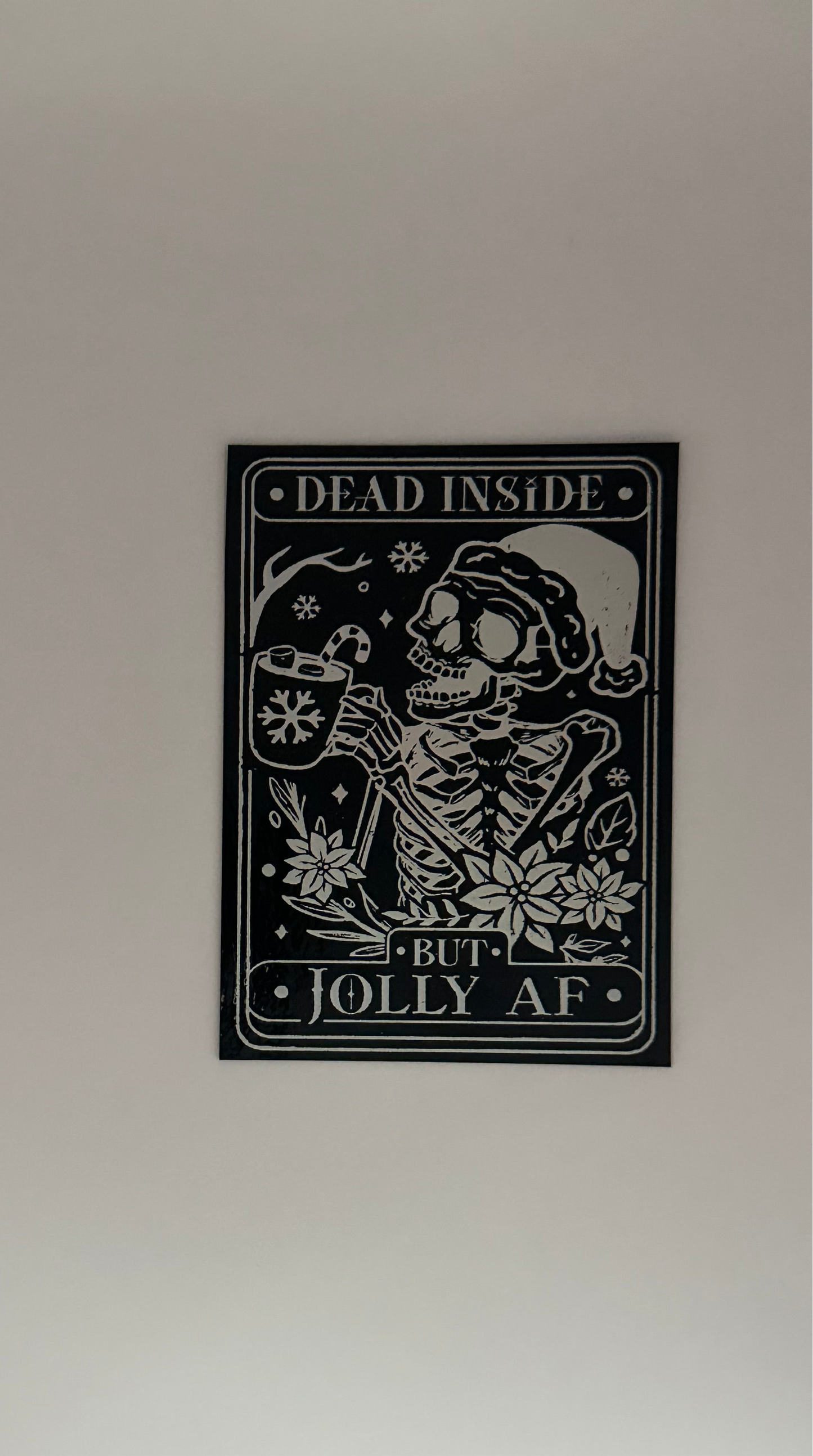 The Jolly AF Skull Tarot Card - Foil Bookmark - (Silver Holographic)