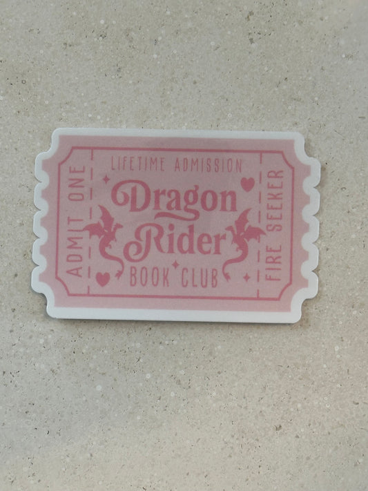 Dragon Rider Book Club Trope Ticket - Sticker