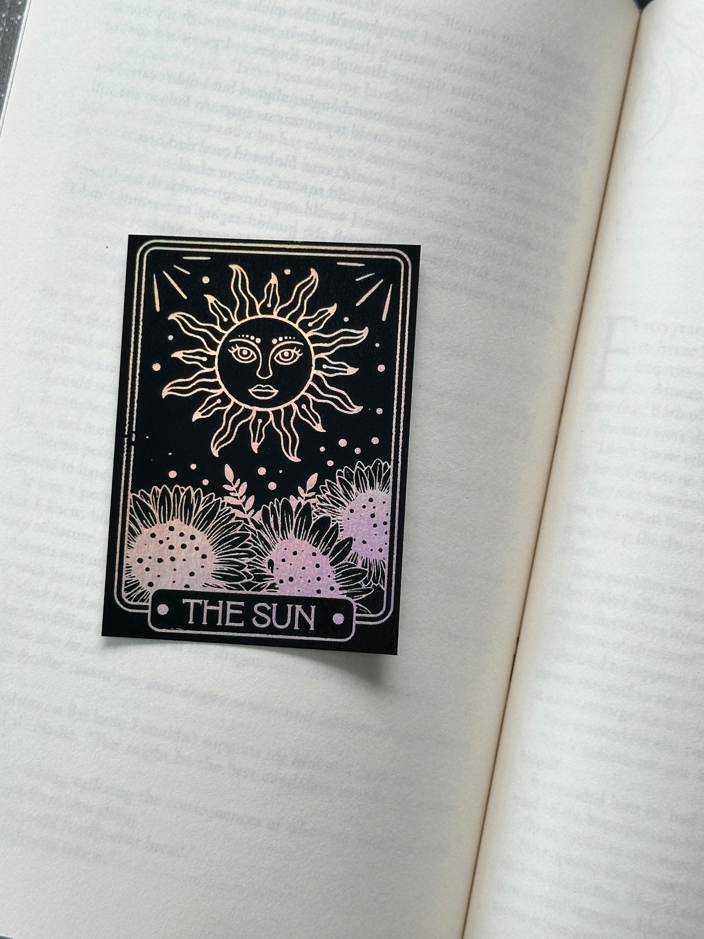 The Sun Tarot Card - Foil Bookmark - (Silver Holographic)