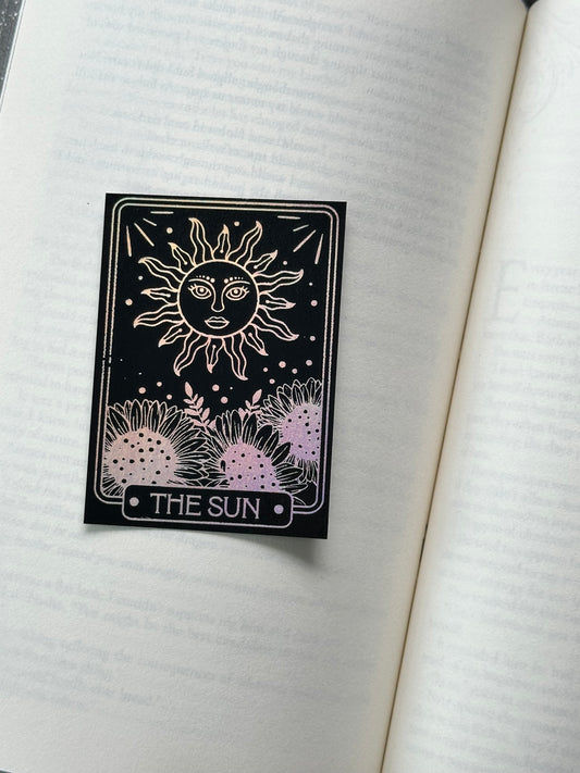 The Sun Tarot Card - Foil Bookmark - (Silver Holographic)