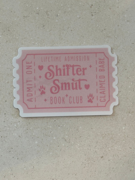 Shifter Smut Book Club Trope Ticket - Sticker