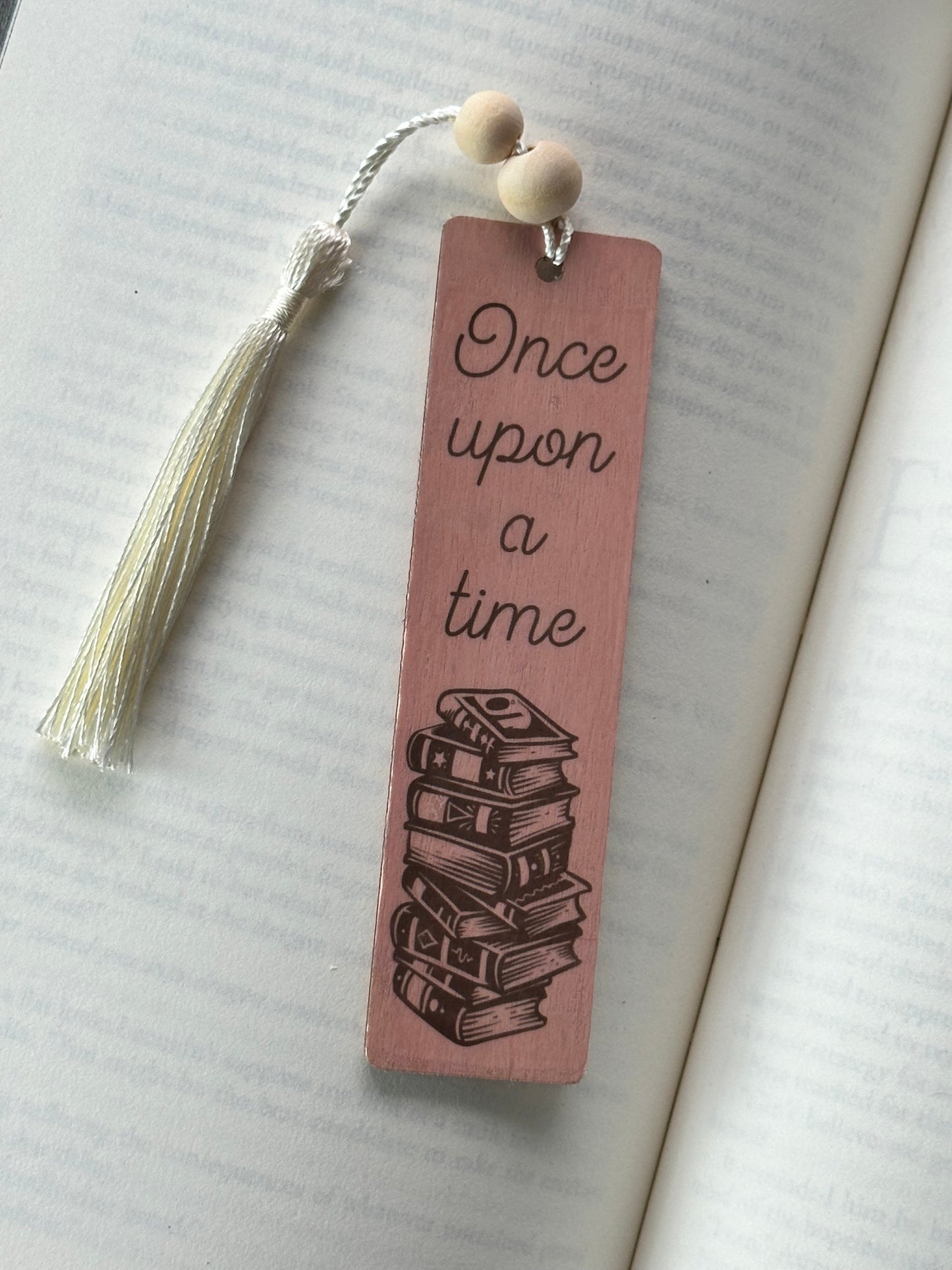 Once Upon A Time - Wood Bookmark - (Rose)