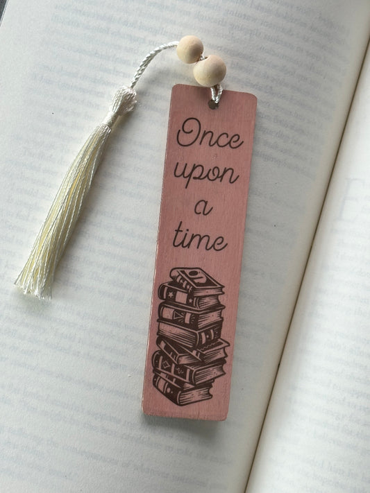 Once Upon A Time - Wood Bookmark - (Rose)