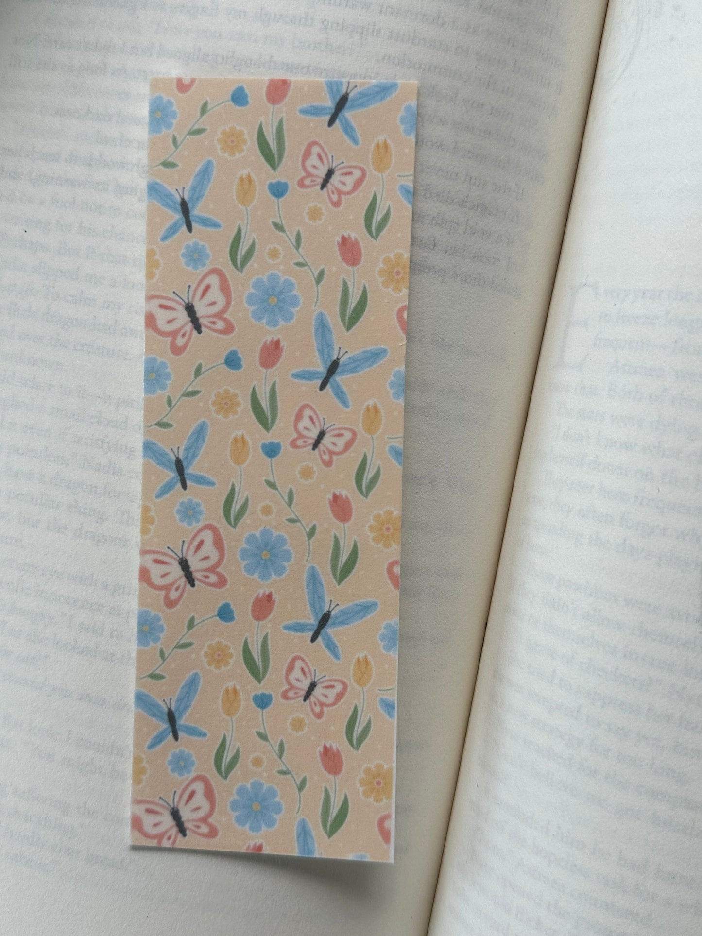 Butterflies & Flowers (Yellow BG) - Bookmark