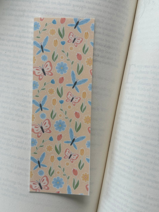 Butterflies & Flowers (Yellow BG) - Bookmark