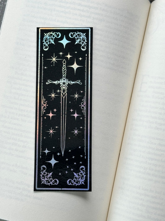 Antique Sword - Foil Bookmark - (Silver Holographic)