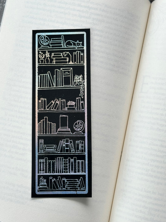 Bookshelf - Foil Bookmark - (Silver Holographic)