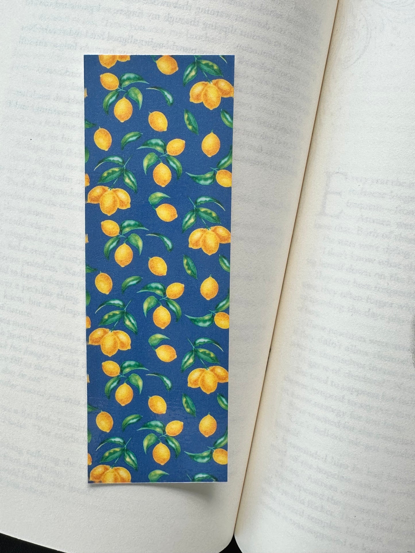 Lemons - Bookmark (Blue Background)