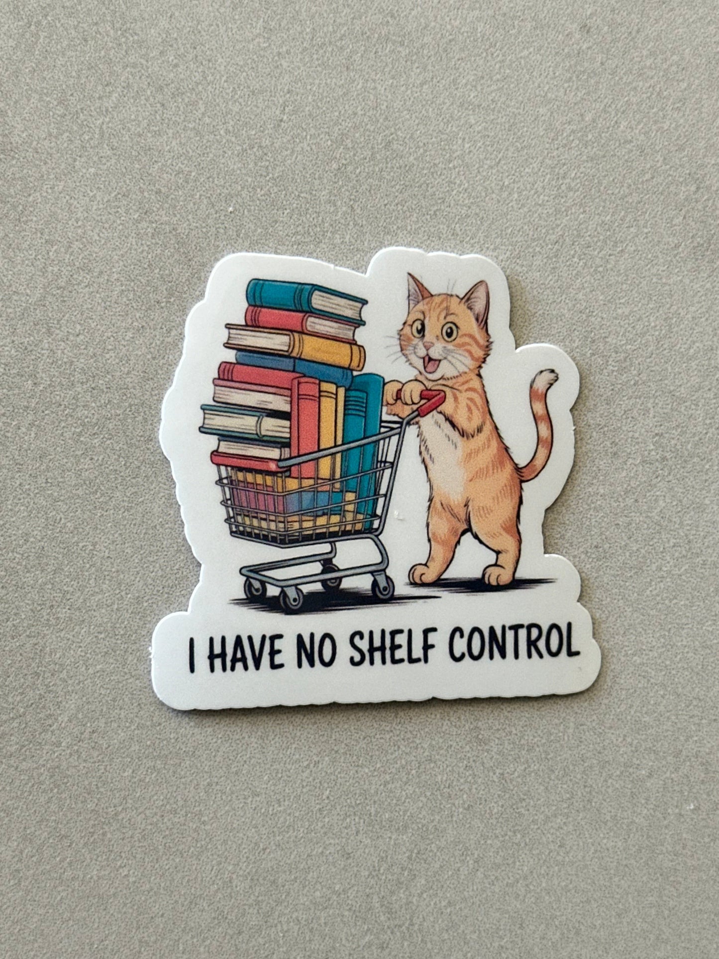 Cat & Book Cart - Sticker