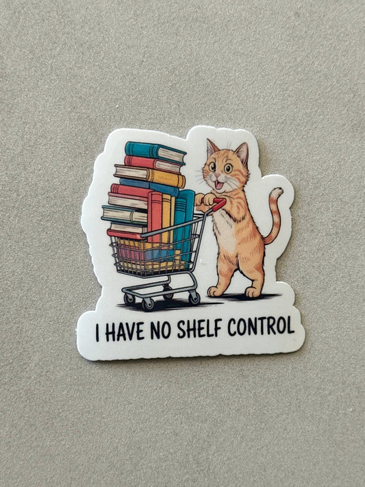 Cat & Book Cart - Sticker