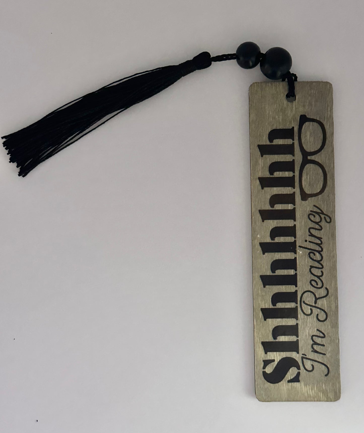 Shhhhhhh I’m Reading - Wood Bookmark - (Weathered Grey)