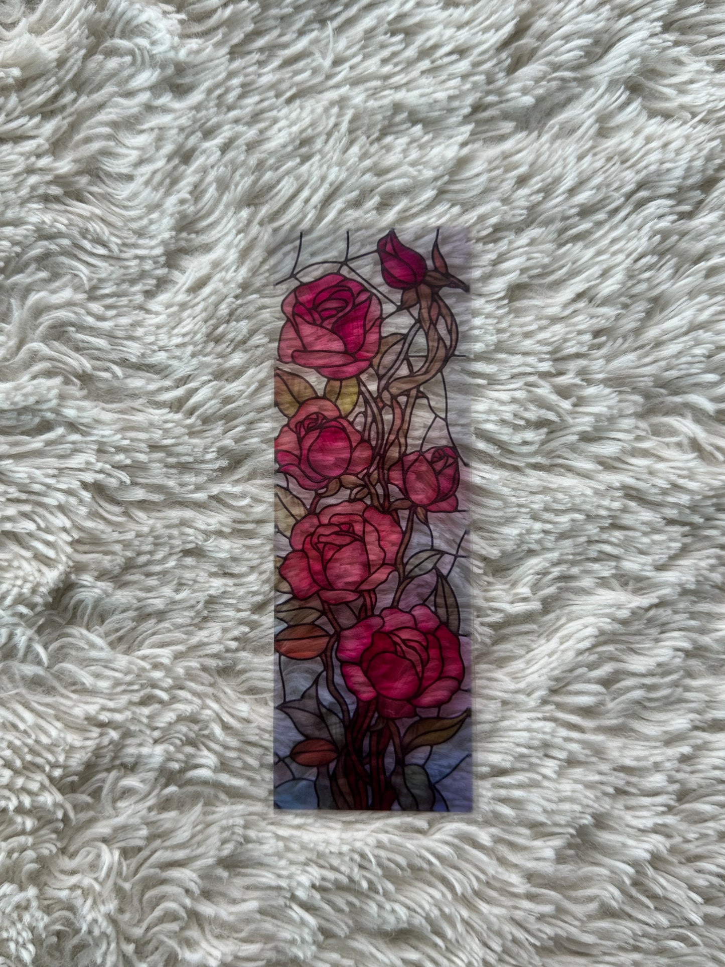 Stained Glass Style Rose - Bookmark (17)