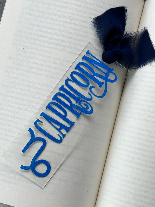Zodiac - Capricorn - Acrylic Bookmark (Blue Glitter)