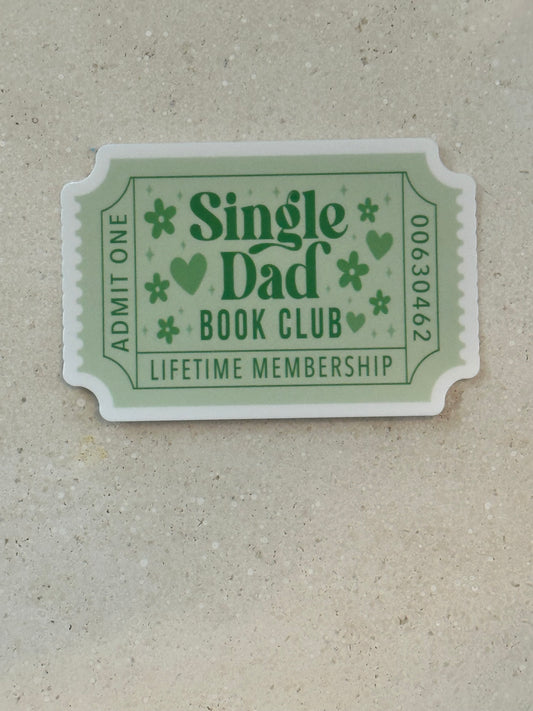 Single Dad Book Club Trope Ticket - Sticker