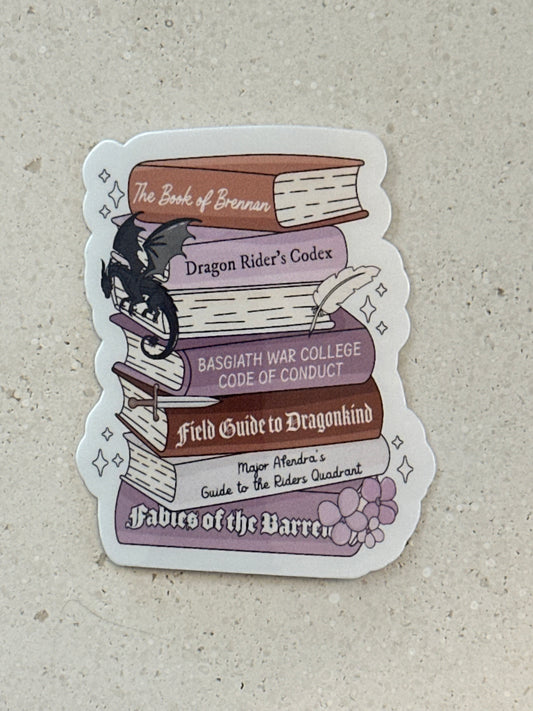 Dragon Book Stack - Sticker