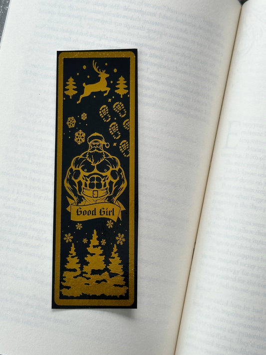 Santa Good Girl - Foil Bookmark - (Gold)