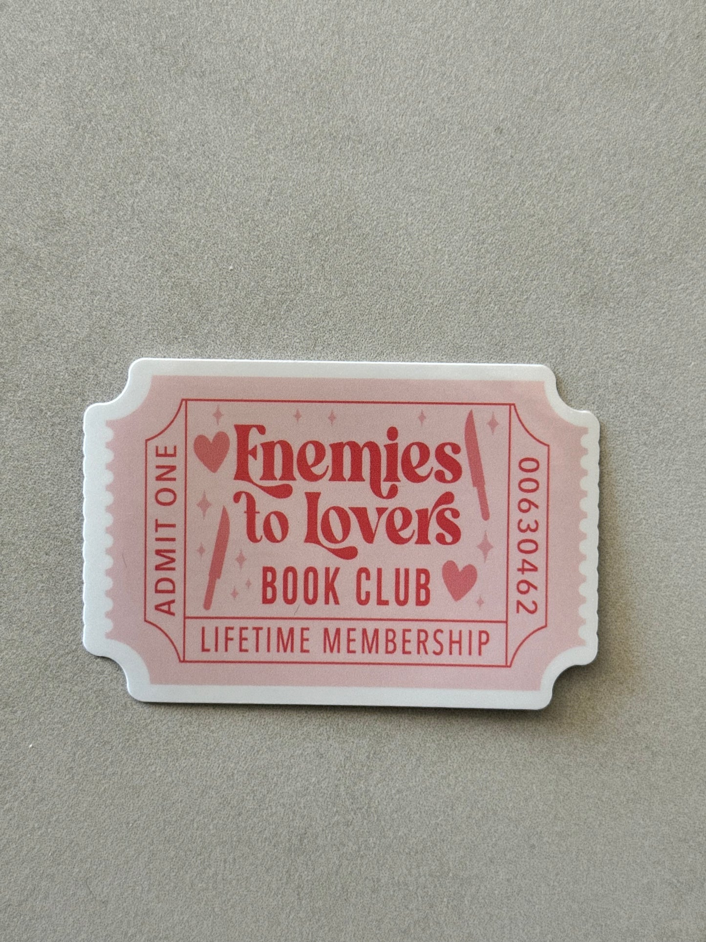 Enemies To Lovers Book Club Ticket - Sticker