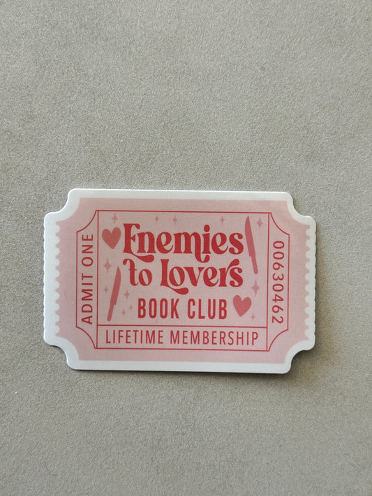 Enemies To Lovers Book Club Ticket - Sticker